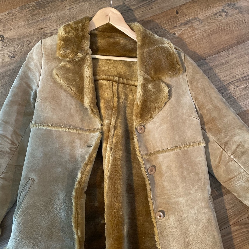 Full length Leather Sherling coat